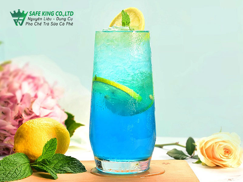 thành phẩm của món soda blue curacao