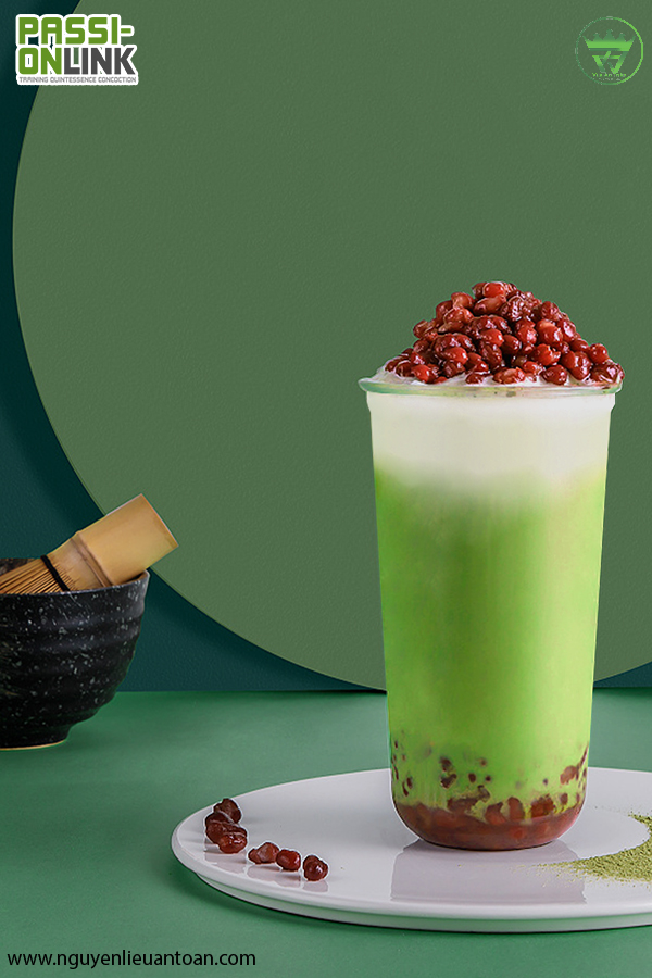 Trà  matcha đậu đỏ kem cheese 