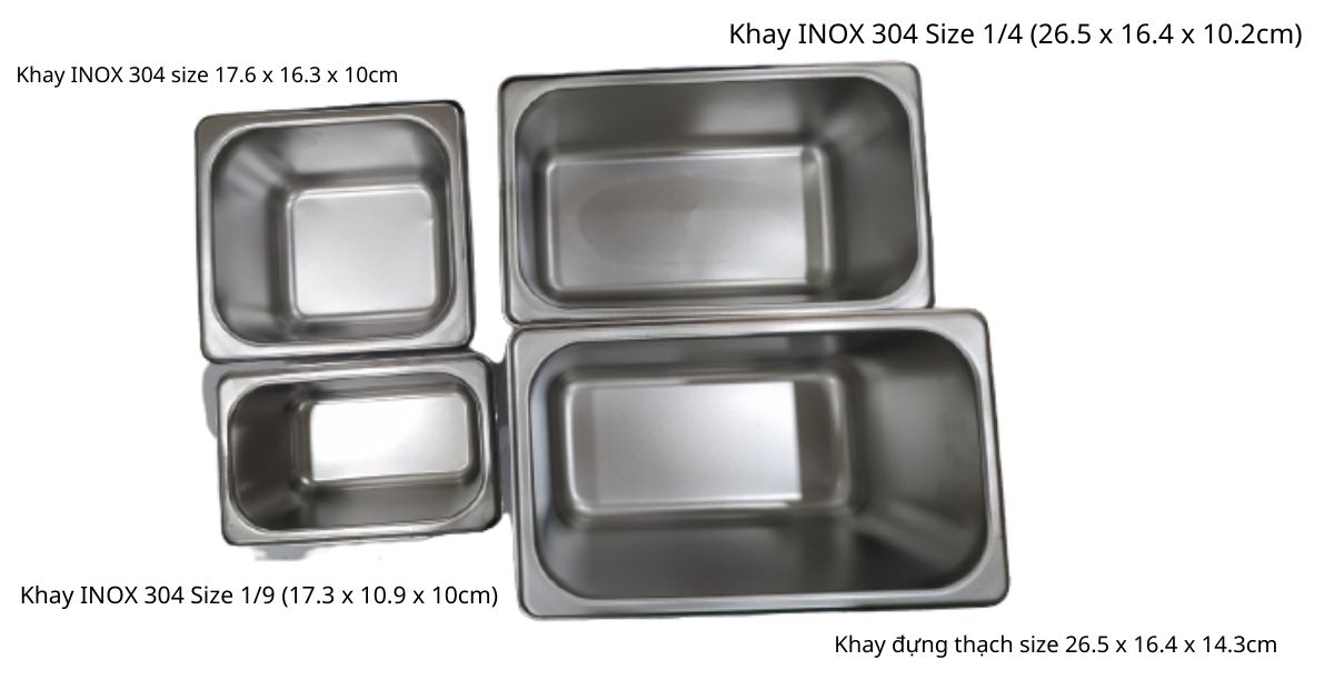 so sánh bốn khay inox