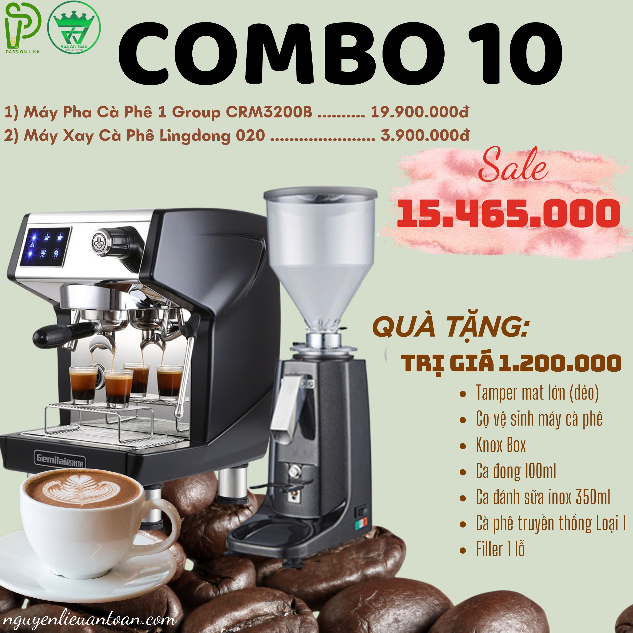 COMBO 10 MÁY PHA CÀ PHÊ 1 GROUP CRM 3200B