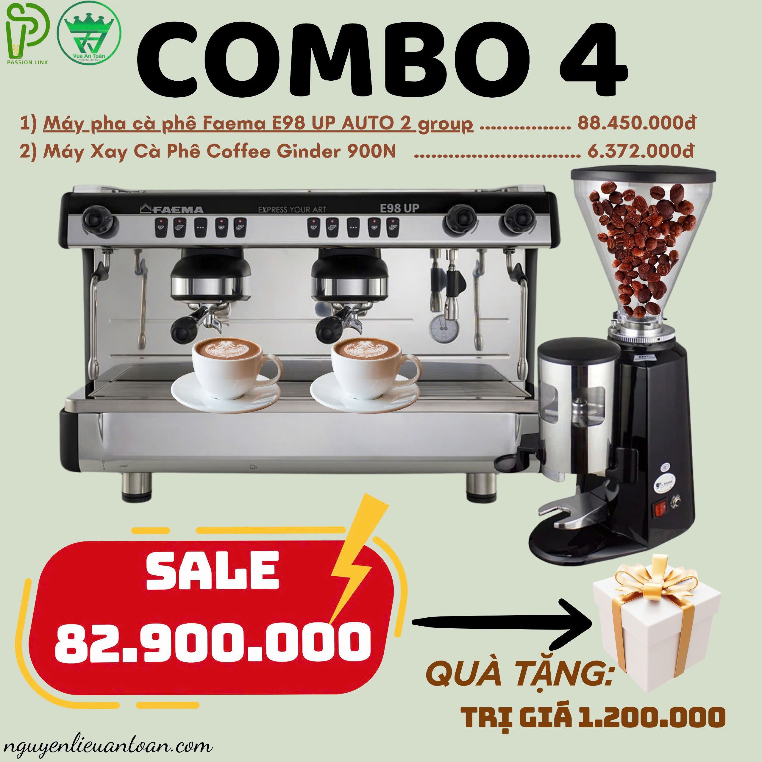 COMBO 4 MÁY PHA CÀ PHÊ FAEMA E98 A2